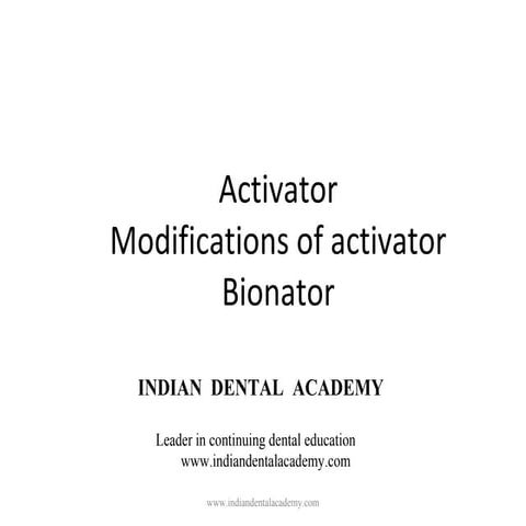 Activator , functional appliance in orthodontics / orthodontics training 