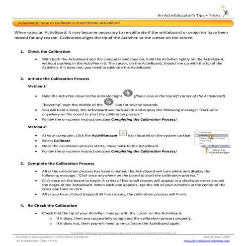 ActivBoard: How to Calibrate a Promethean ActivBoard