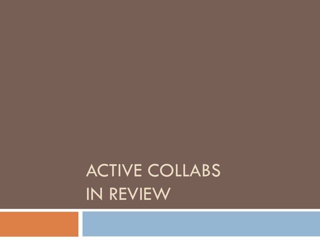 aCtive Collabs in Quick Review