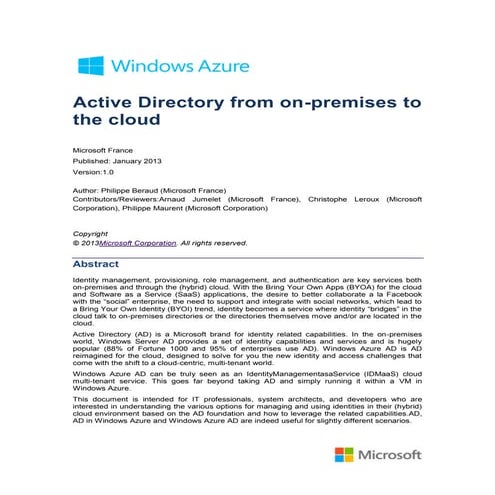 Active directory-from-on-premises-to-the-cloud