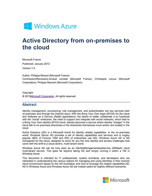 Active directory-from-on-premises-to-the-cloud