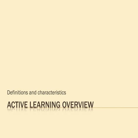 Active Learning Overview