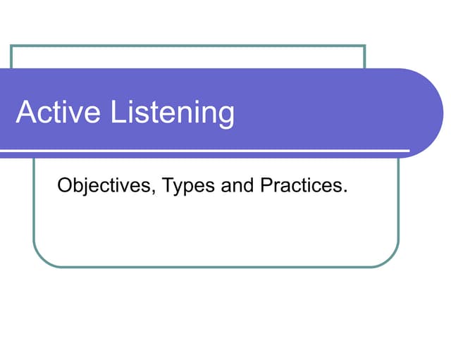 Active Listening