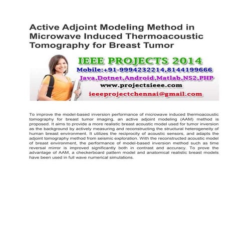 Finite Element Reconstruction for Microwave Imaging of the Breast | PDF