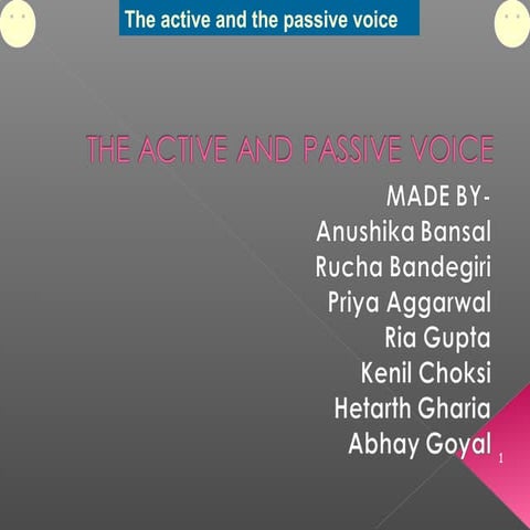 Active and passive voice