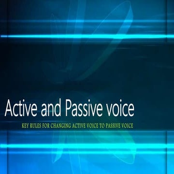 Active and passive voice