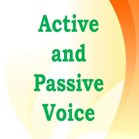 Active and passive voice