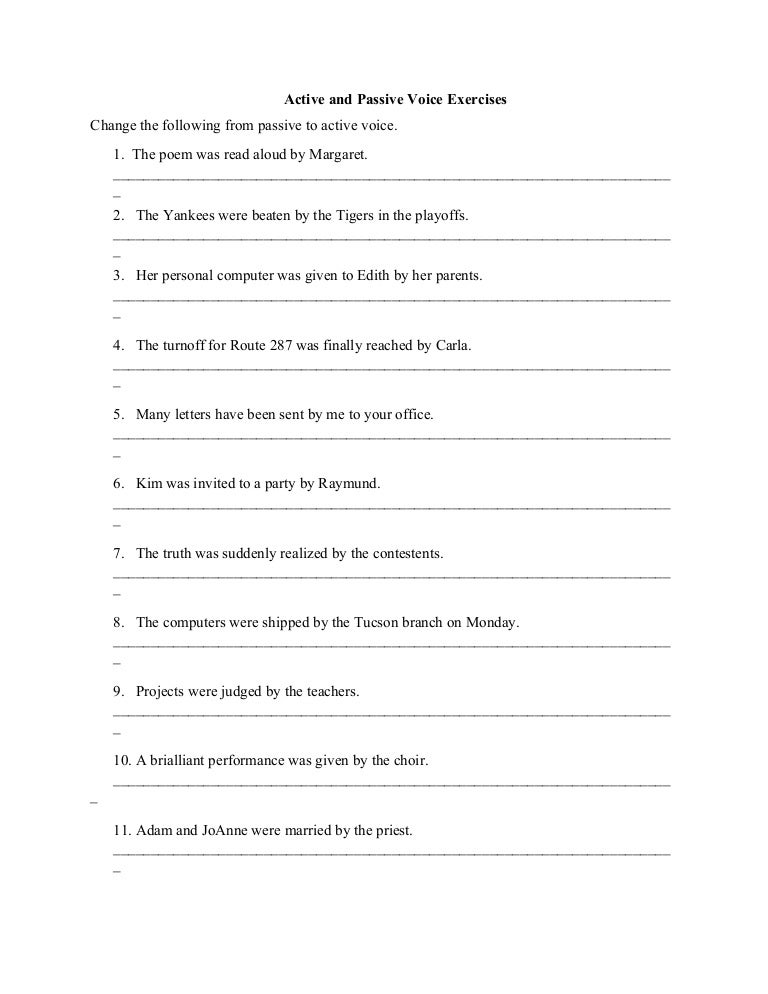 Worksheets Active And Passive Voice Worksheets With Answers Pdf active and passive voice exercise i