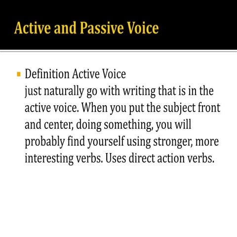 Active and passive voice ppt