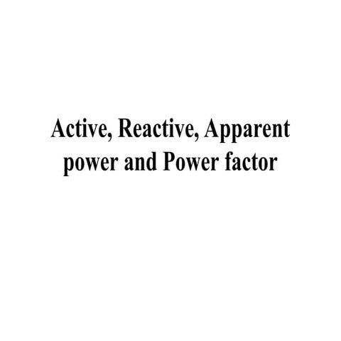 Active and reactive power and its equations