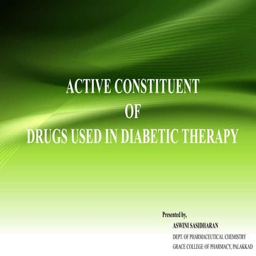 ACTIVE CONSTITUENT OF DRUGS USED IN DIABETIC THERAPY