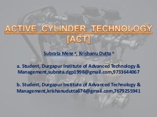 Active  cylinder  technology(ACT)