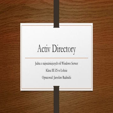 Active directory - Klasa III (01.10.2015)