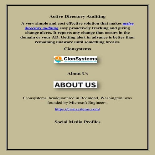 Active Directory Auditing, cionsystems.pptx