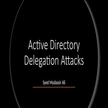Active Directory Delegation Attacks by Syed Modassir Ali