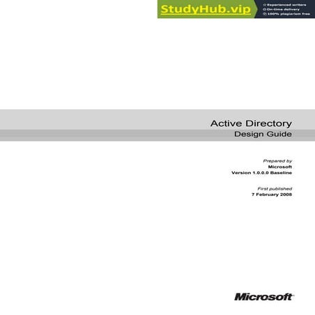 Active Directory Design Guide | PDF | Internet | Computing