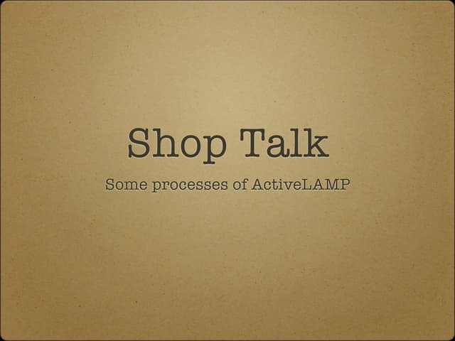ActiveLAMP Process