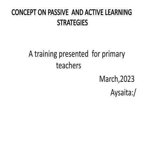 Active learning | PPTX