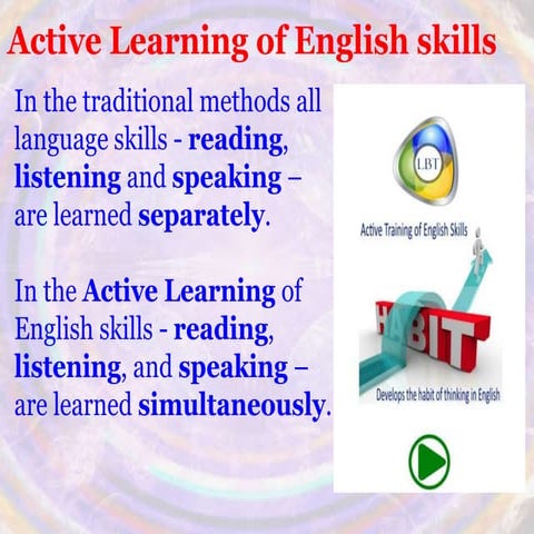 Active Learning of English Skills vs. Traditional Passive Learning | PPTX