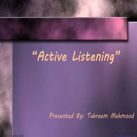 Active listening presentation