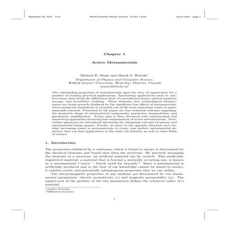 Active metamaterials