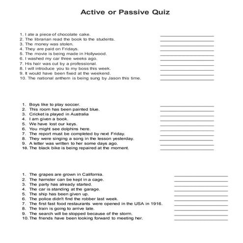 Active or passive quiz