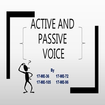 Active and Passive voice