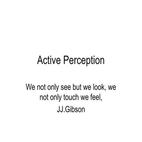 Active Perception is Fundamentals of Mixed Signals