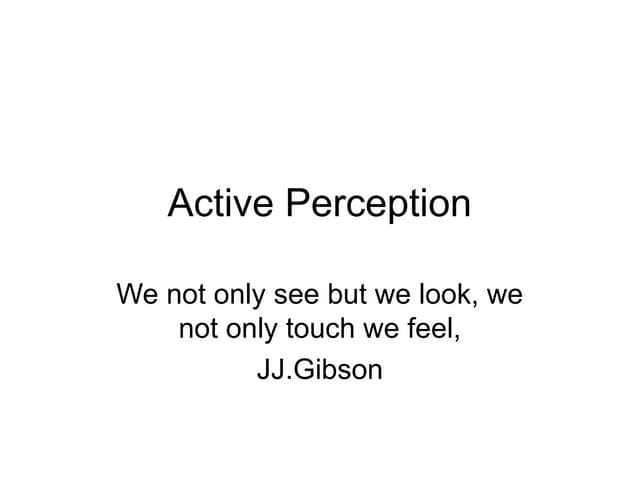 Active Perception is Fundamentals of Mixed Signals