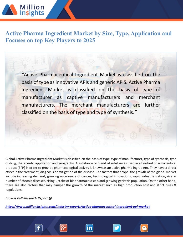 Active pharma ingredient market by size, type, application and focuse…