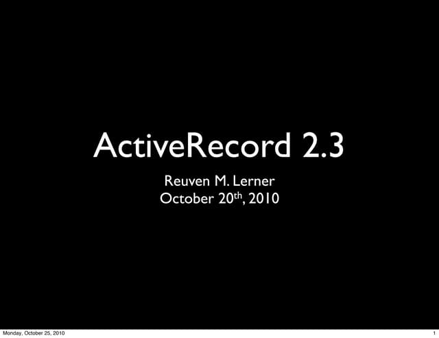 ActiveRecord 2.3