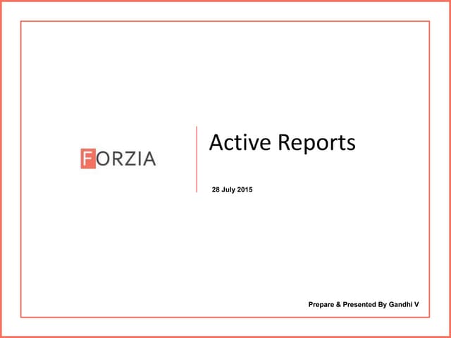Active reports Training Session