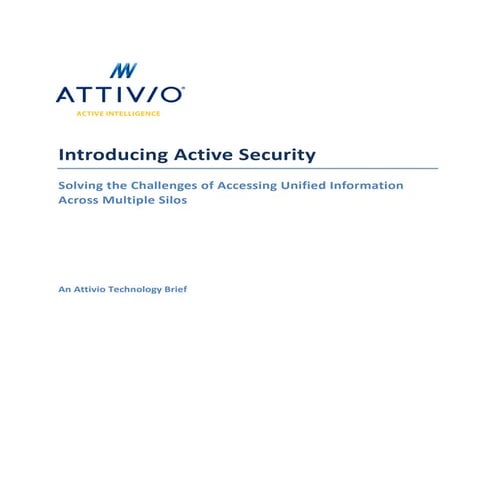 Attivio Active Security Technical Brief