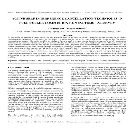 Active self interference cancellation techniques in
