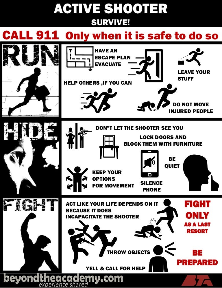 Active shooter survival flyer