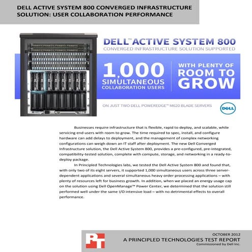 Dell Active System 800 Converged Infrastructure solution: User collaboration ...