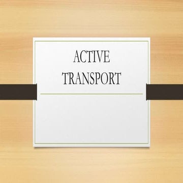 Active transport