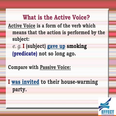 Active voice in all tenses