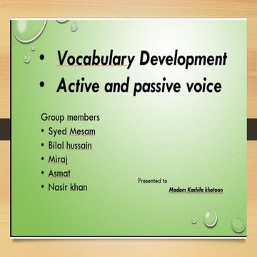 Active Voice & Passive Voice (english gramer )