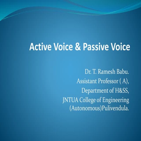 Active Voice & Passive Voice 