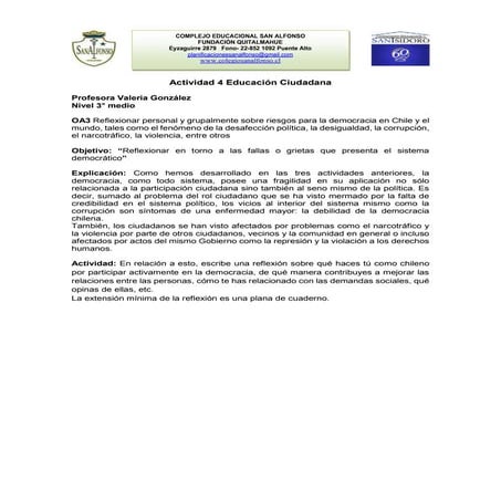 Tercero medio. Unidad 1. Clase 11. Riesgos para la democracia en Chile ...