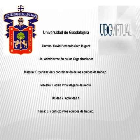 Actividad 1. El conflicto y los equipos de trabajo