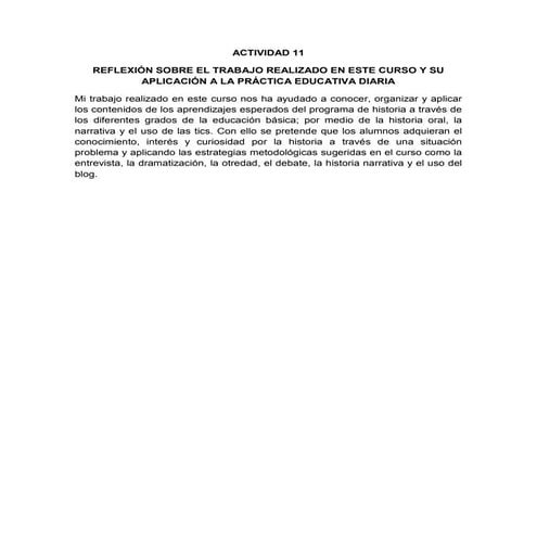 Actividad 11 reflexion sobre el trabajo realizado en este curso