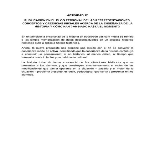 Actividad 12 publicacion en el blog de las representaciones conceptos y creencias
