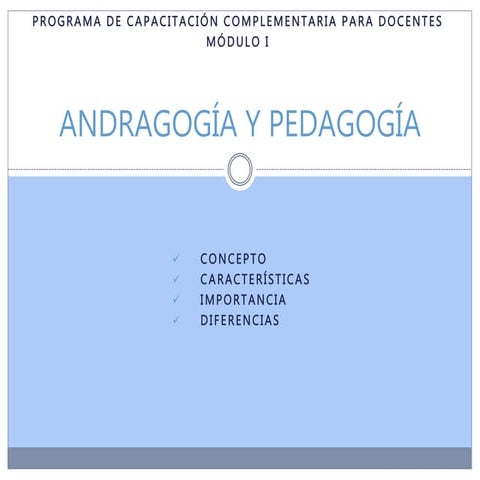 Actividad 3.1 andragogía y pedagogía