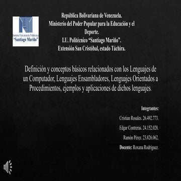 Presentación "Estructura de un Programa"