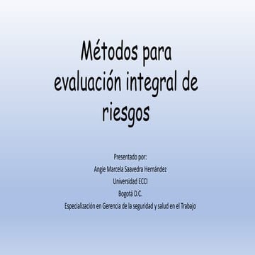 Actividad 3 métodos de evaluación de riesgos | PPTX