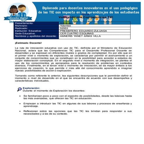 Actividad 3 guía valorando competencias tic
