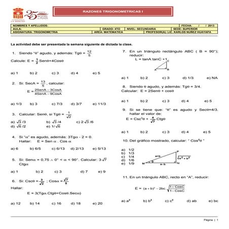 Actividad 3 trigonometria 4 to razones trigonometricas i 2013