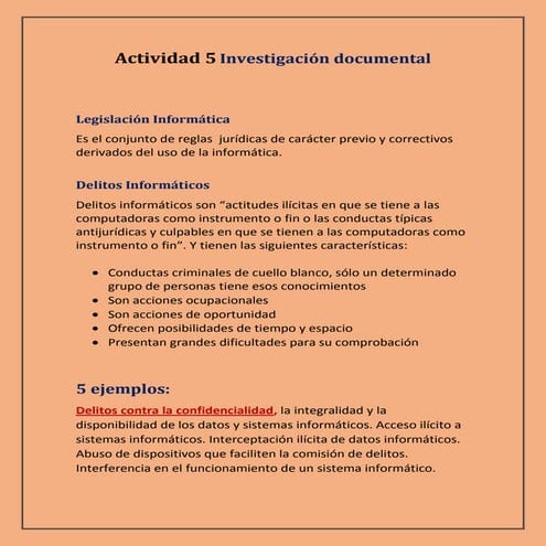 Actividad 5 investigación documental